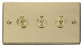 VPBR423  Deco Victorian 3 Gang 2 Way 10AX Toggle Switch